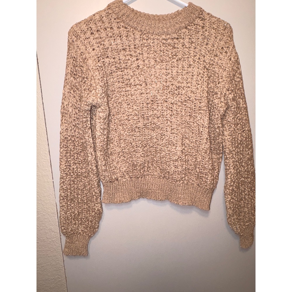 A New Day Womens Textured Basketweave Knit Sweater Tan Brown Size S NWT